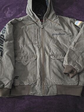 Vintage Snap On Olive Green Hooded Field Jacket